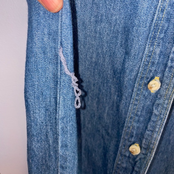 Vintage L.L. Bean Denim Button Down Dress - Picture 4 of 6
